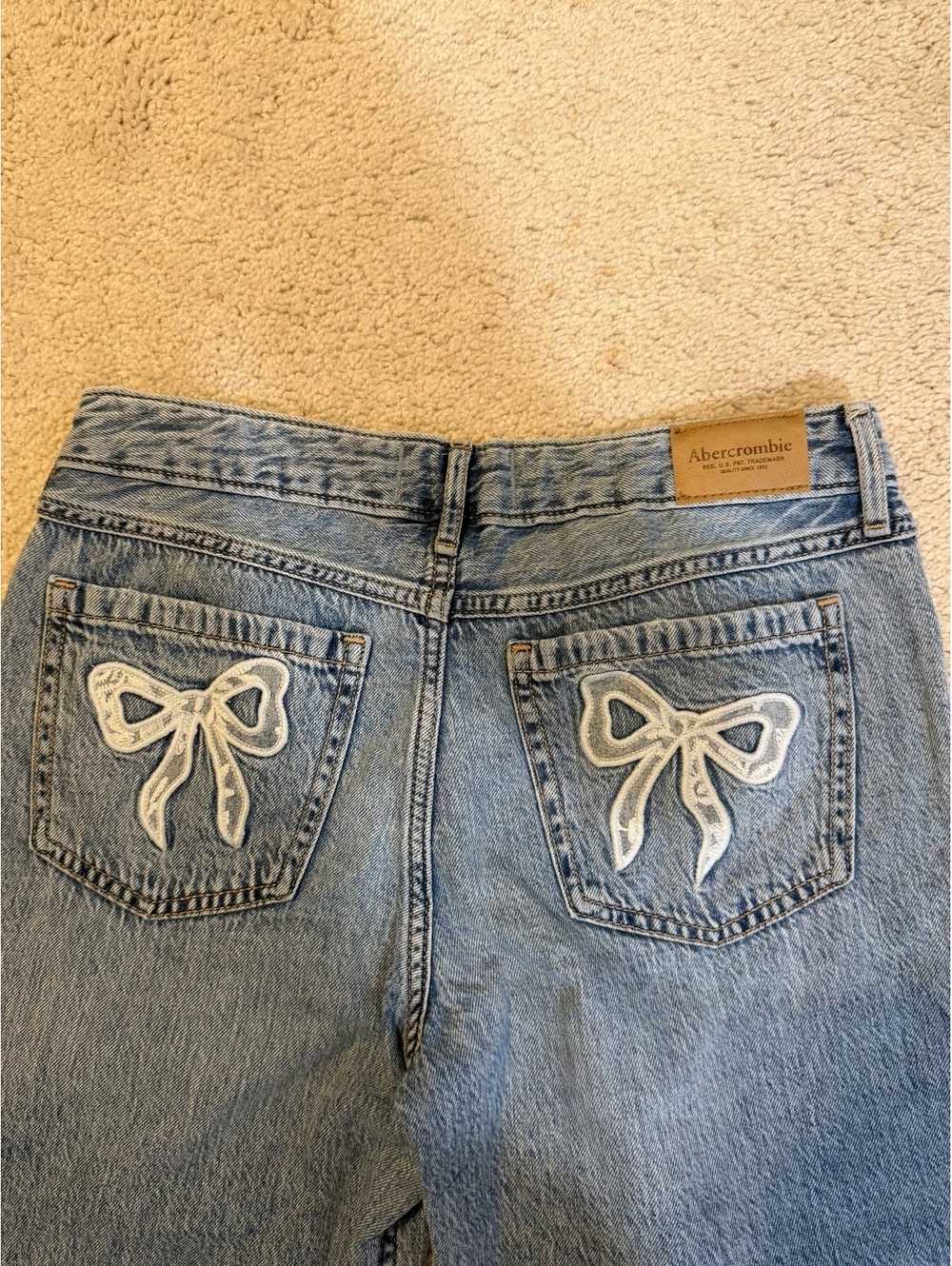 Abercrombie Bow Jeans size 15/16 short low rise baggy